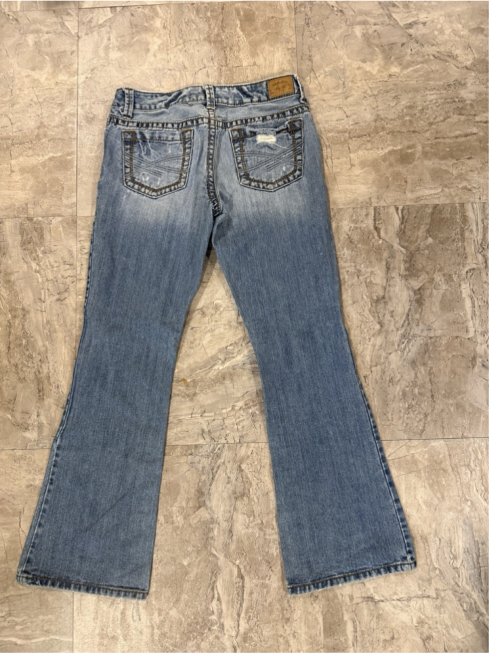 Aeropostale Hailey Skinny Flare Jeans Distressed Low Rise Size 7/8 Reg W 30 Y2K - Picture 8 of 8